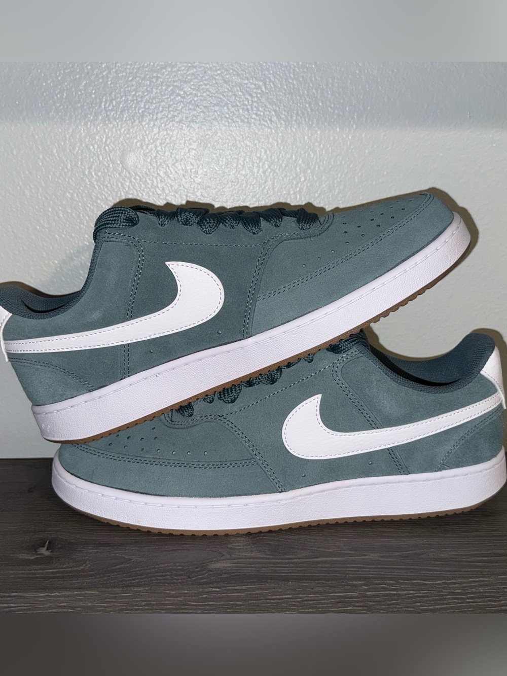 Nike Men's Court Vision Lo Fl V2 Sneakers Mineral Slate White 11.5M New In Box